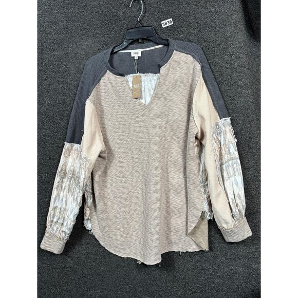 BKE Sweater Womens Large Aztec Multi Color Long Sleeve Pullover Distressed Boho - Picture 1 of 7